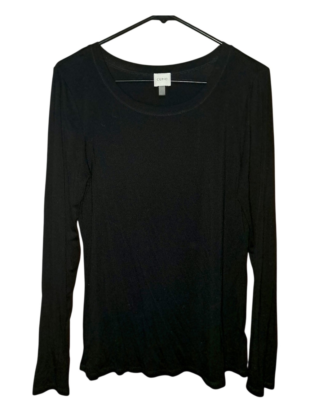 Cupio Black Long Sleeve Crewneck Tee